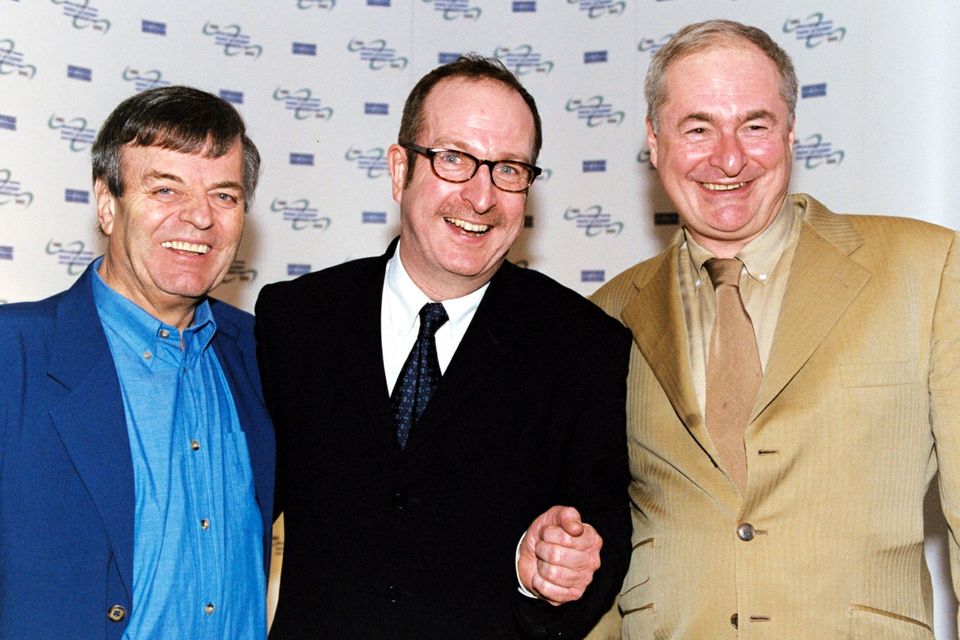 Radio DJs Tony Blackburn, Steve Wright and Paul Gambaccini (Michael Crabtree/PA)