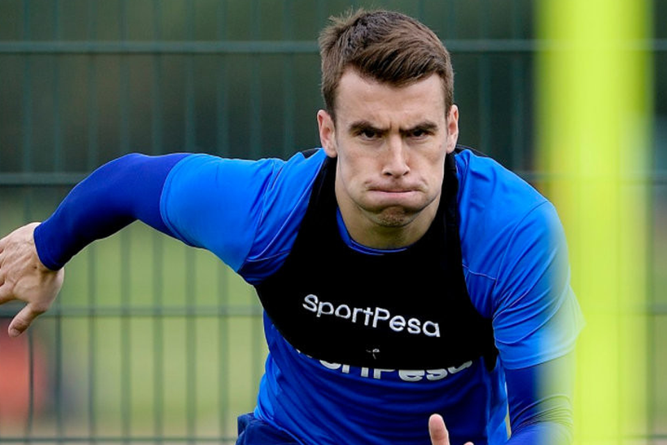 Seamus Coleman is pictured back in training with Everton yesterday.