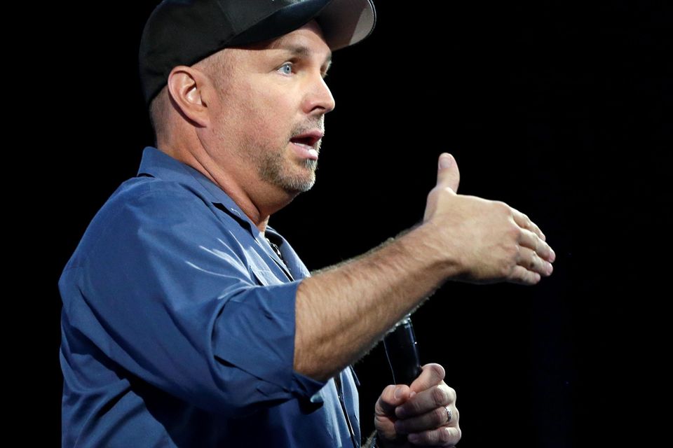 Country music star Garth Brooks speaks at a news conference on Thursday, July 10, 2014, in Nashville, Tenn. Photo: AP/Mark Humphrey