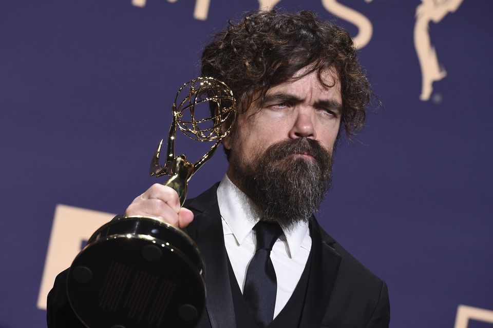 Peter Dinklage, winner of the awards for outstanding supporting actor in a drama series and outstanding drama series for Game of Thrones (Jordan Strauss/Invision/AP)