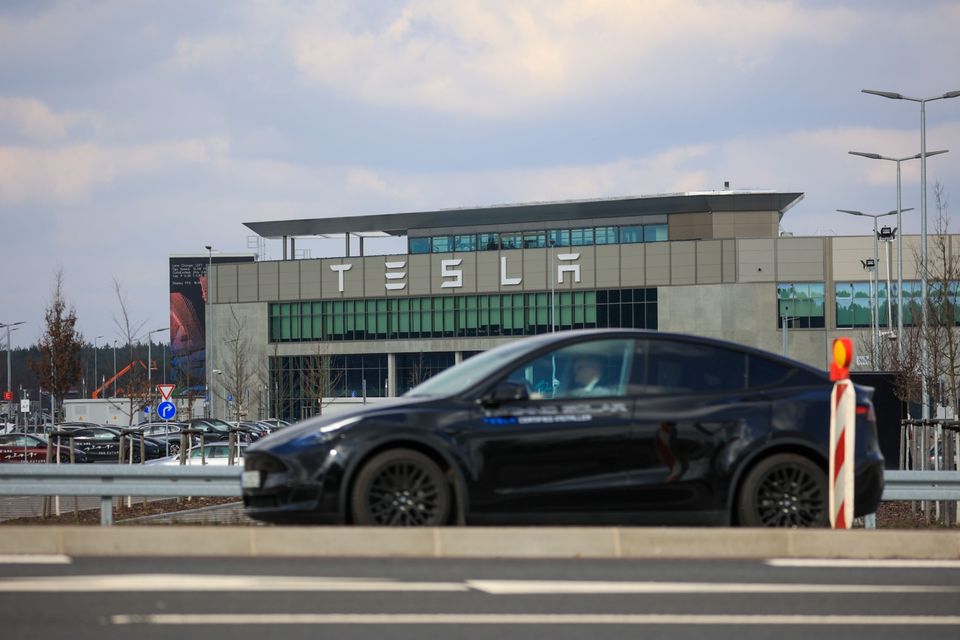 Tesla's German factory has a capacity to produce 375,000 cars a year. Photo: Krisztian Bocsi/Bloomberg