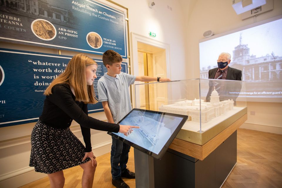 One of the touchscreens at the Custom House Visitor Centre. Photo: Naoise Culhane / OPW