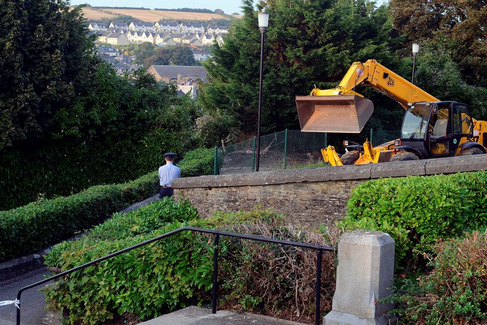 The scene at Bandon Co Cork where a man was killed after a wall collapsed. Picture Denis Boyle