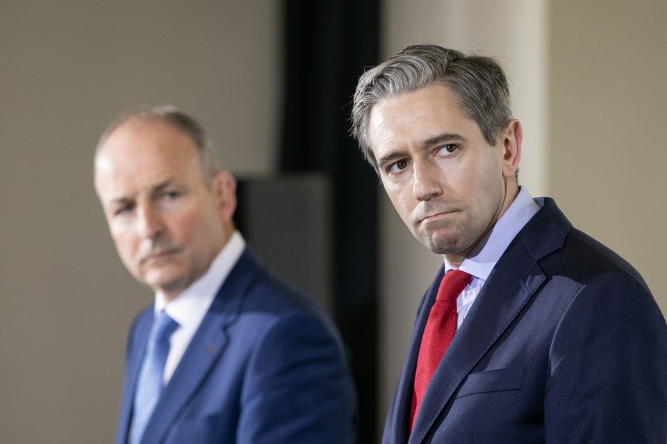 Micheál Martin and Simon Harris. Photo: Getty
