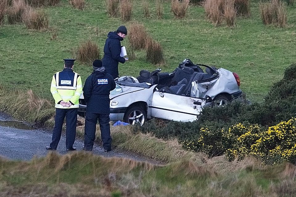 Gardaí at the crash scene