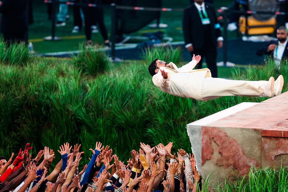 Bad Bunny performs during the Apple Music halftime show at Super Bowl LX between the Seattle Seahawks and New England Patriots, Levi Stadium, Santa Clara, California.

Kindell Buchanan/PA Wire.