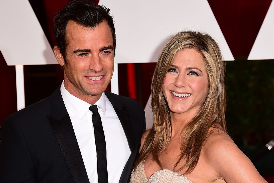 Justin Theroux and Jennifer Aniston at the Oscars in Hollywood earlier this year