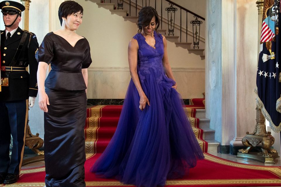 Michelle obama in royal clearance blue dress