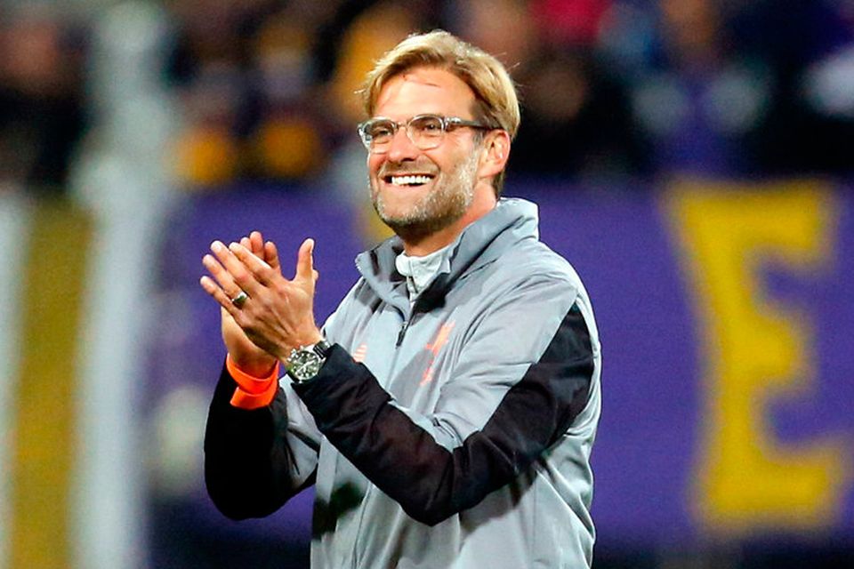 Liverpool manager Jurgen Klopp celebrates at the end of the match. Photo: AP