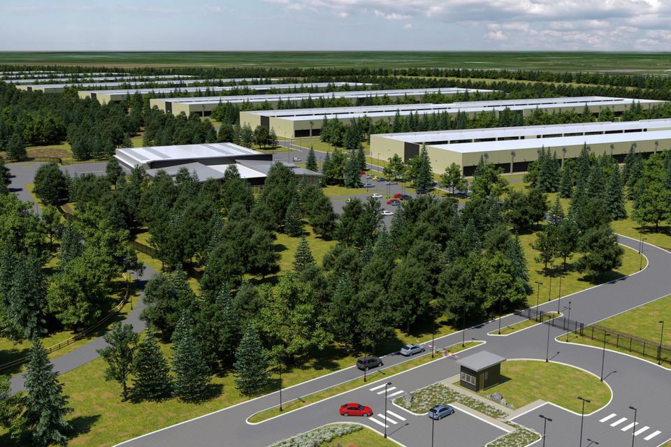 An artist's impression of Apple's new data centre which will be built near Athenry, Co Galway.