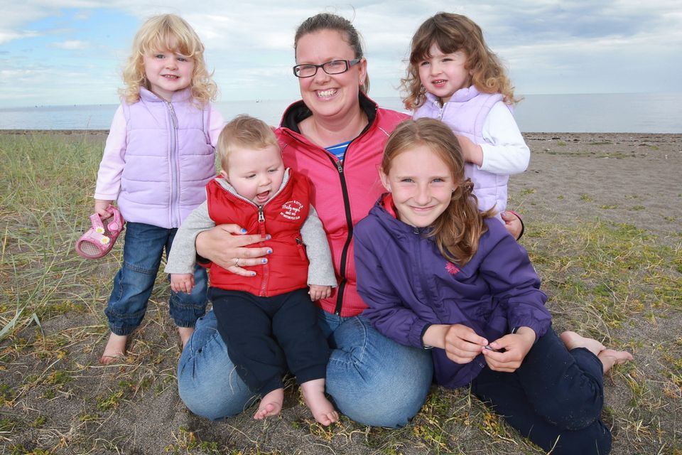 Becky Dore, seen her with her four children, is planning to have a fifth after struggling to conceive for four years. Photo: Frank McGrath.