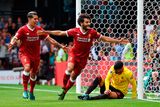 thumbnail: Liverpool's Mohamed Salah celebrates scoring his side's third goal