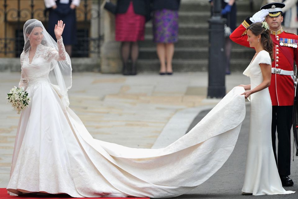 Thou shalt not steal the show: Pippa lends Catherine a hand on her wedding day