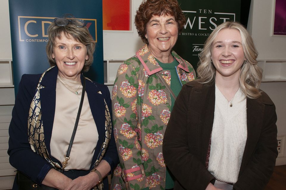 Mary Cummins, Katie Elliott and Saidhbh Dalton  at The Kiltra School of Music's KSM Adult Singers and Youth Choir's concert in the Jerome Hynes Theatre in the National Opera House. Pic: Jim Campbell