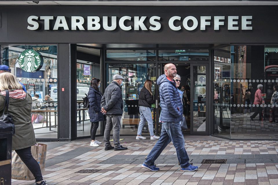 Customers at a Starbucks coffee shop. Photo: Getty