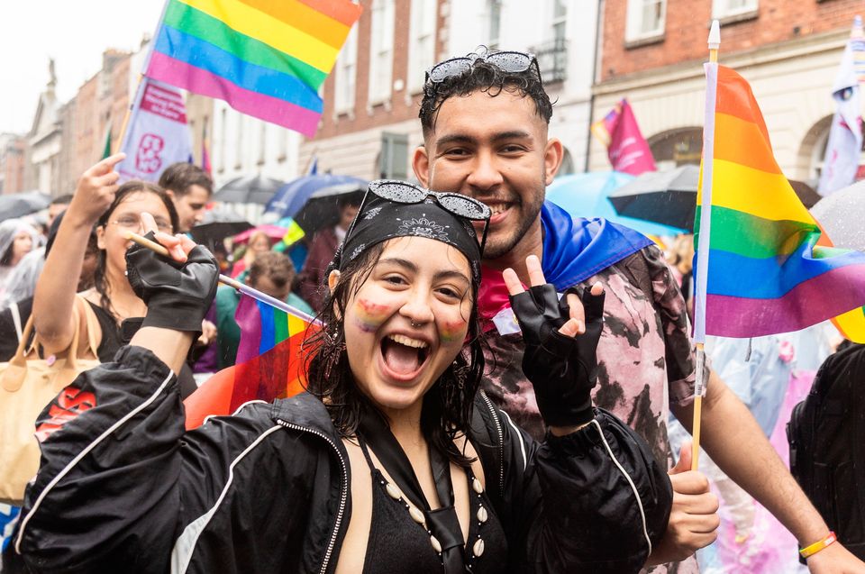 People taking part in the Dublin Pride parade in Dublin. Photo:  Evan Treacy/PA Wire 