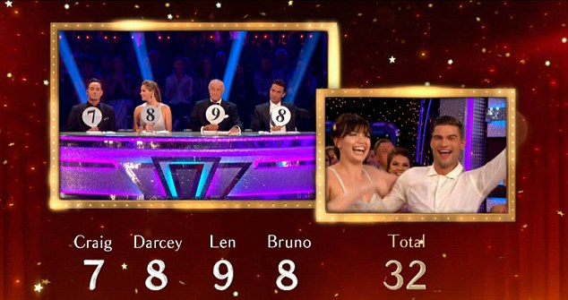 Daisy Lowe and her partner were given nine out 10 for their performance. Image: BBC.