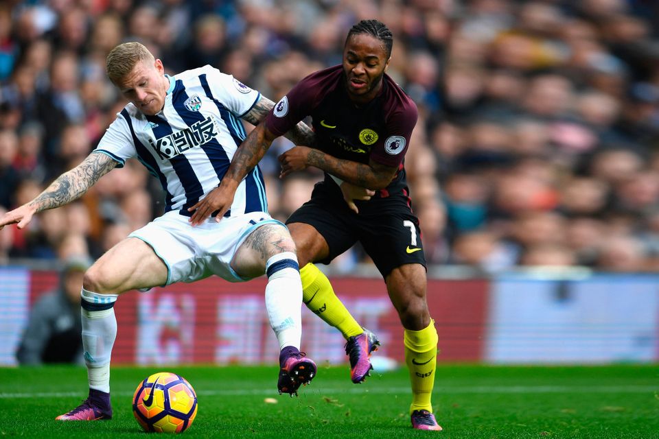 James McClean in action against Raheem Sterling in what has been an impressive year at both club and international level. Photo by Laurence Griffiths/Getty Images