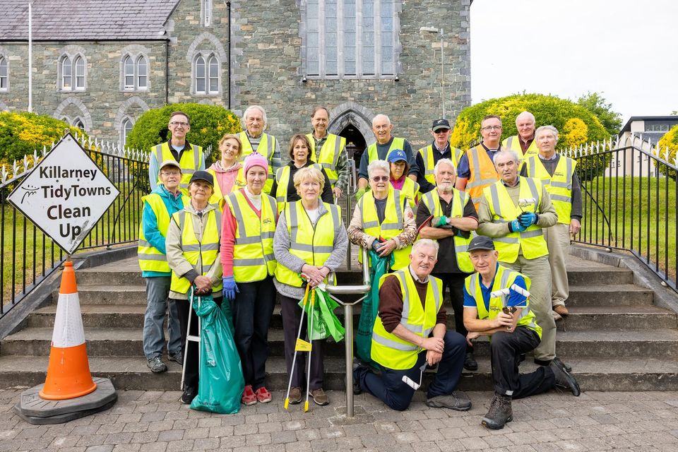 Members of Killarney Tidy Townes pictured on one of their first clean ups of the season on Monday night at the Franciscan Friary. All photos by Tatyana McGough.