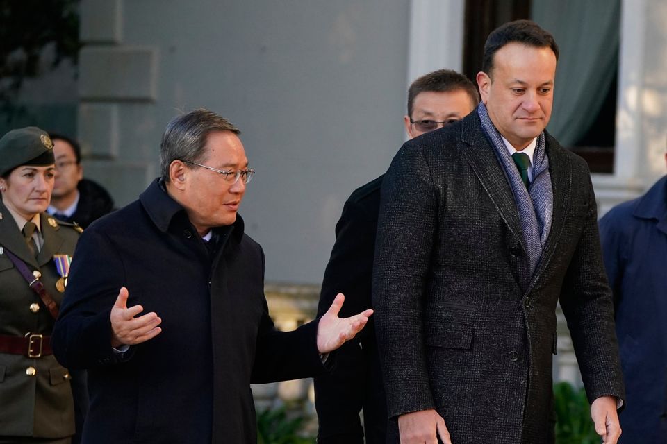 Taoiseach Leo Varadkar met with Chinese prime minister Li Qiang in Dublin this week. Photo: PA