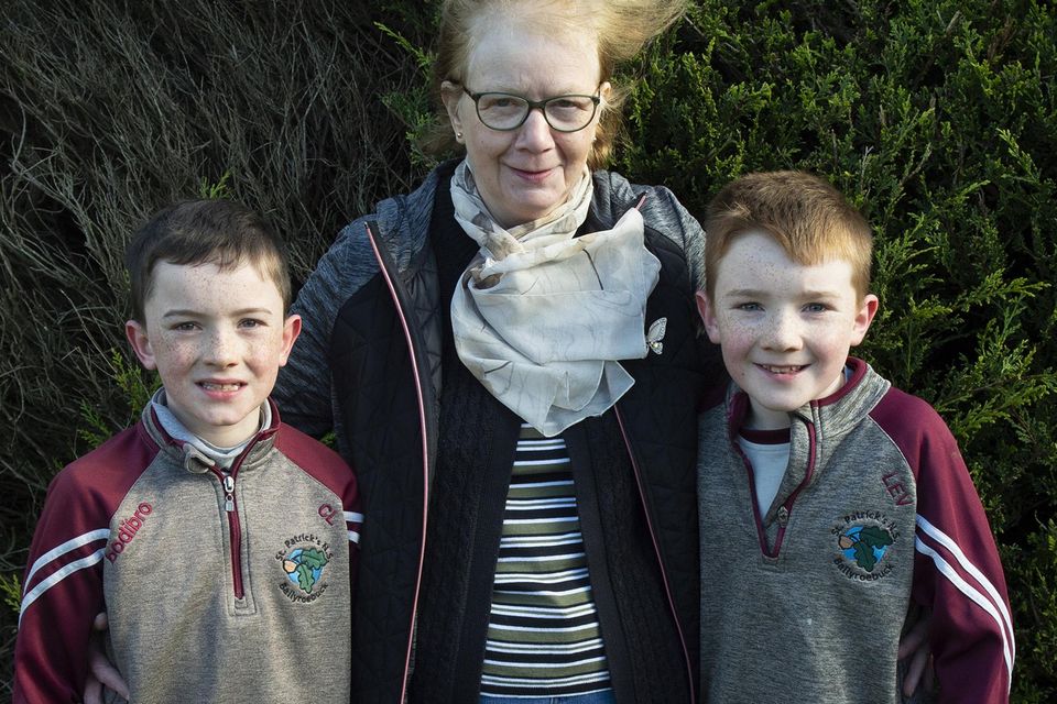 Cillian and Aidan Levingstone with their grandmother Mary Levingstone.