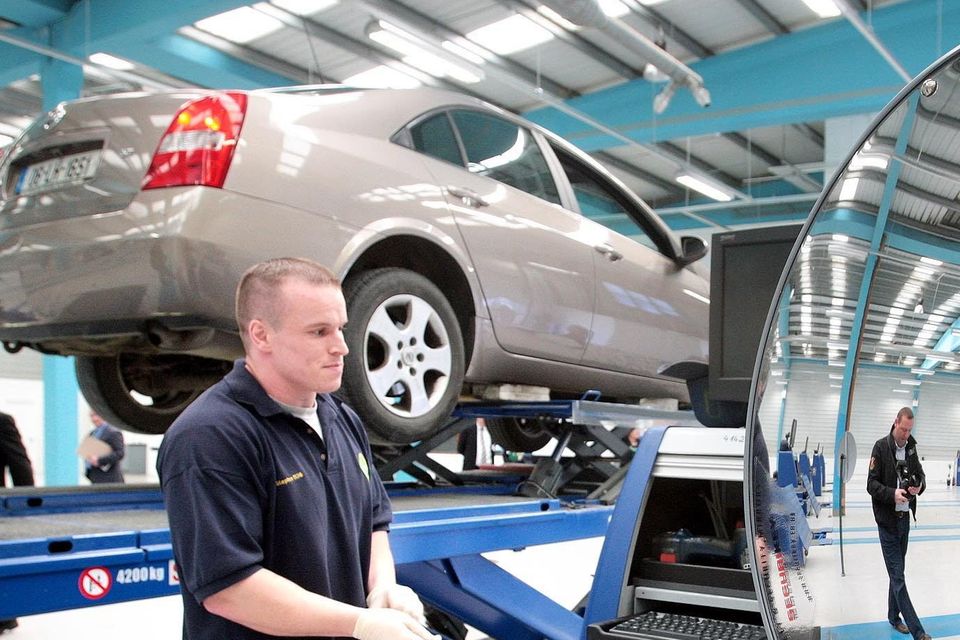 NCT vehicle inspector Stephen Cullen at the launch of Applus+ as the operators of the National Car Testing Service at the Greenhills NCT centre in Dublin. Photo: Frank McGrath