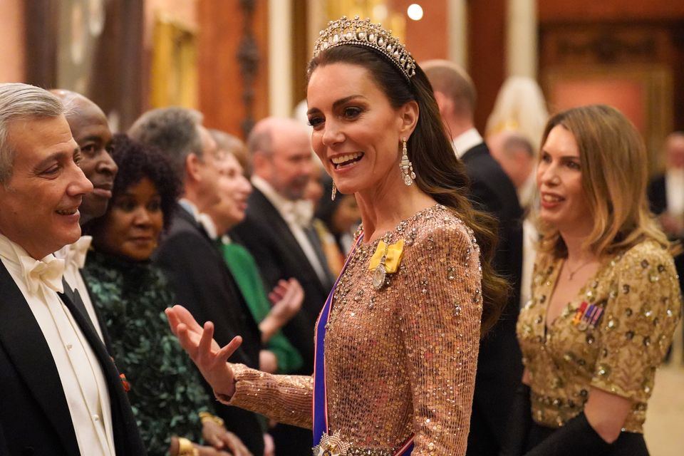 La Princesa de Gales en una recepción diplomática en el Palacio de Buckingham en diciembre (Jonathan Brady/PA)