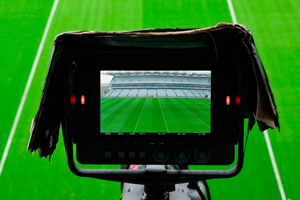 The Croke Park pitch is seen through the lens of a TV Camera before the Allianz Football League Division 2 match between Dublin and Louth. Photo by Ray McManus/Sportsfile