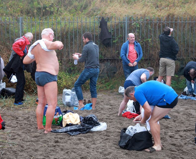 Getting changed after on Greystones beach at the "My name is Emily " Film  Shoot