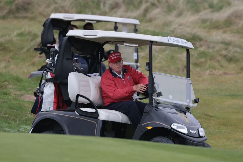Golfing: Donald Trump in Doonbeg this week. Photo: David Conachy