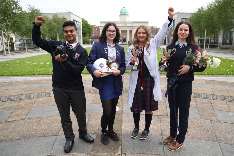 Karthik Sreekanth, Sinéad Ahern, Annabel Bogue, and Aoibhín Collins. Photo: Damien Eagers.