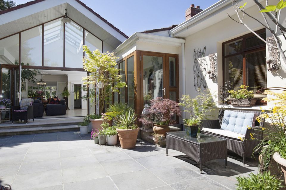 The black sandstone sun terrace is ideal for entertaining