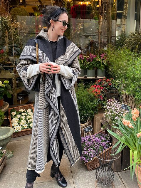 Bridget Geoghegan of Mise Tusa wearing one of their tweed coats in Paris. Photo: Bérangère Lomont