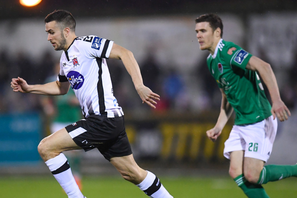 ORIEL DATE: Dundalk’s Michael Duffy in action against Cork City last March