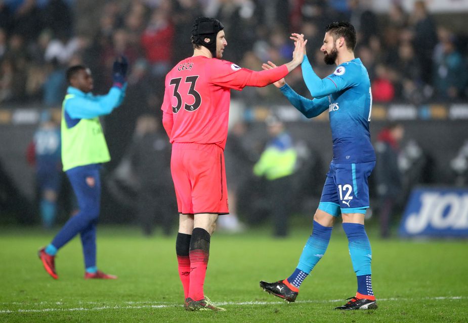 Has France forward Olivier Giroud (right) played his last match for Arsenal? (Nick Potts/PA Wire)