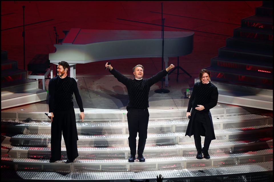 Take That on stage at the 3 Arena during their 'This Life on Tour' Photo by Steve Humphreys