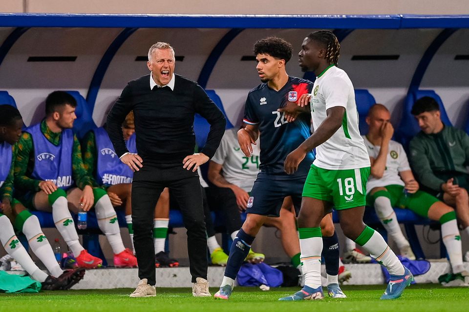 head coach Heimir Hallgrimsson reacts during the international friendly against Luxembourg. Photo by Stephen McCarthy/Sportsfile