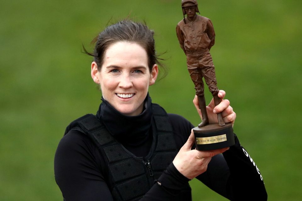 Rachael Blackmore poses with the Ruby Walsh Trophy