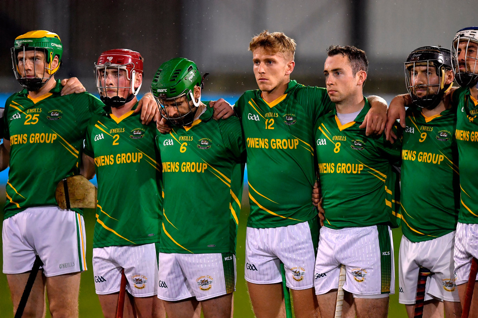 6 November 2018; Members of the Clonkill team stand for a minute's silence in memory of the late Annabel Loughlin prior to the AIB Leinster GAA Hurling Senior Club Championship quarter-final match between Ballyboden St Endas and Clonkill at Parnell Park, in Dublin. Photo by Brendan Moran/Sportsfile