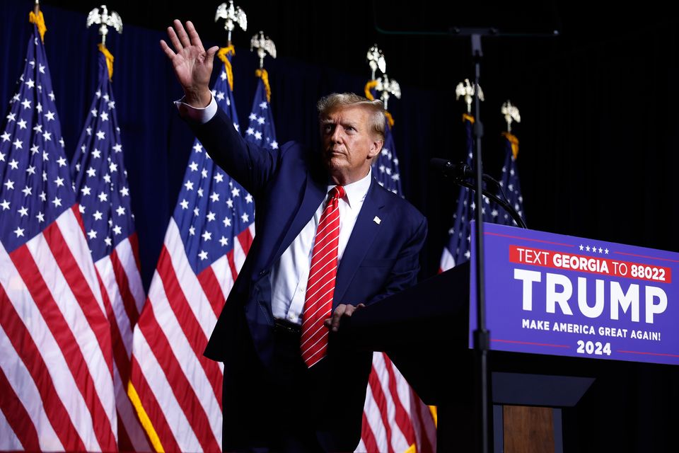 Former US President Donald Trump at a campaign rally last weekend in Rome, Georgia. Trump tried to ban TikTok during his time in the Oval Office. Photo: Getty Images