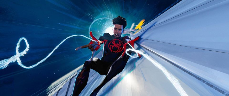 Miles Morales (voiced by Shameik Moore) as his alter-ego Spider-Man. Photo: Sony Pictures Animation