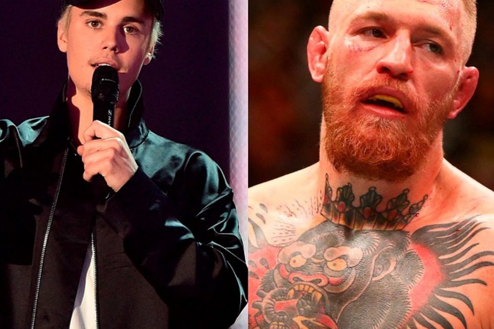 Justin Bieber Leads Celebrities In Conor McGregor's Corner After UFC ...