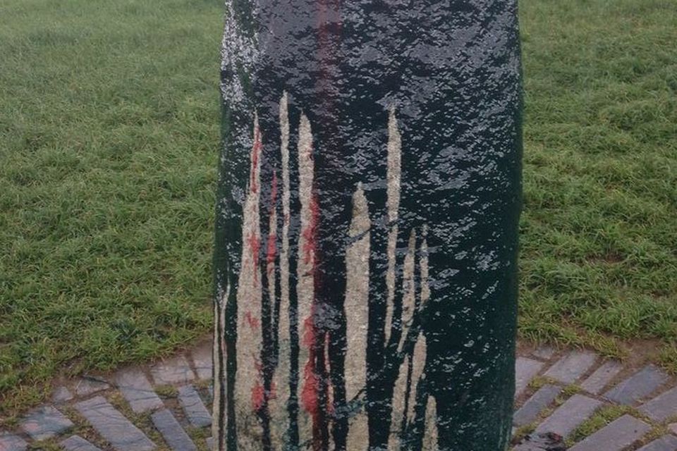 More than half of the stone has been vandalised