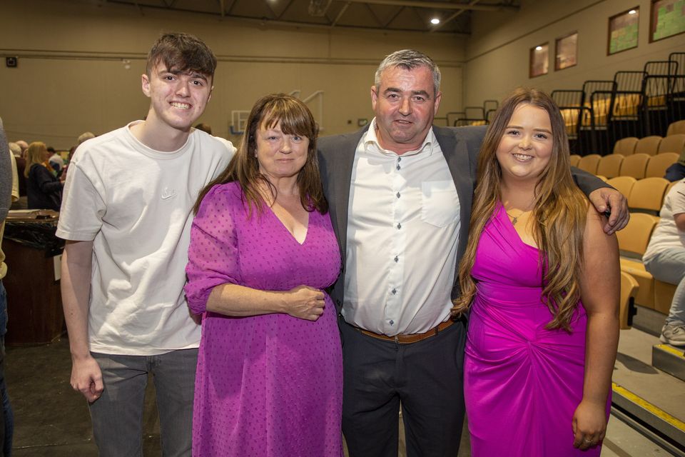 John Snell pictured with his family at the count in Greystones. Photo: Michael Kelly