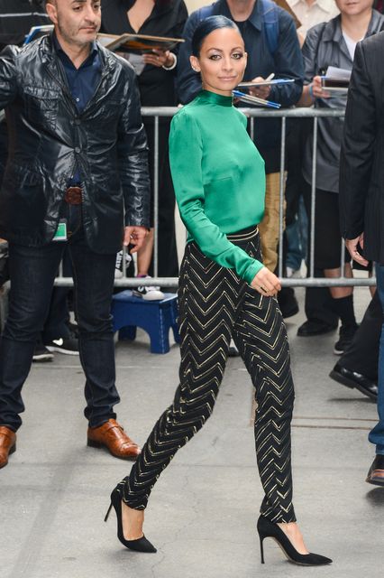 Fashion designer/TV personality Nicole Richie leaves the "View" taping at the ABC Lincoln Center Studios on October 15, 2014 in New York City.  (Photo by Ray Tamarra/GC Images)
