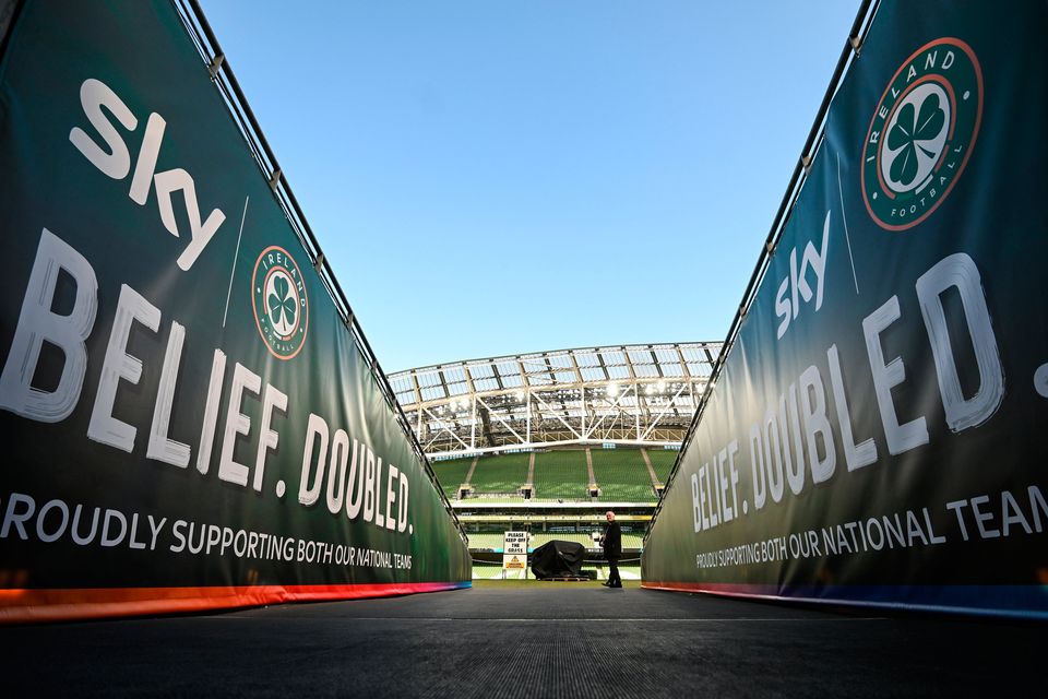 A general view of the Aviva Stadium tunnel before the international friendly match between Republic of Ireland and Belgium in Dublin. Photo by Stephen McCarthy/Sportsfile