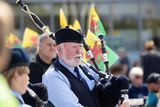 thumbnail: William Marshal weekend. Brian McMahon from the New Ross & District Pipe Band playing. Photo; Mary Browne