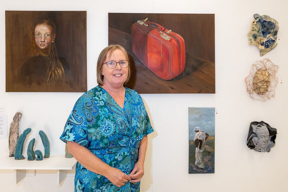 Libby Delaney with her work. 