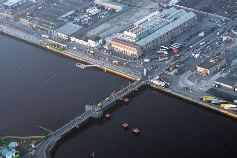 A view of the East Link bridge and the  Point Depot
