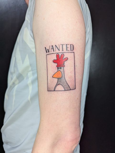 One of the Feathers McGraw tattoos Ms Garvie has created (Faith Garvie/PA)